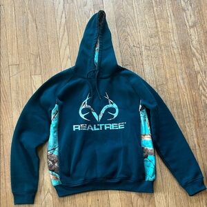 Realtree Teal Pullover Hoodie with Camouflage Accents